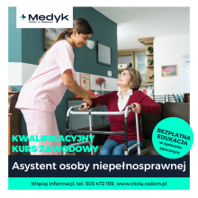 plakat kwalifikacyjny kurs zawodowy asystent osoby niepełnosprawnej